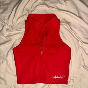 Alphalete Pulse Zip Tank - Coral/Red